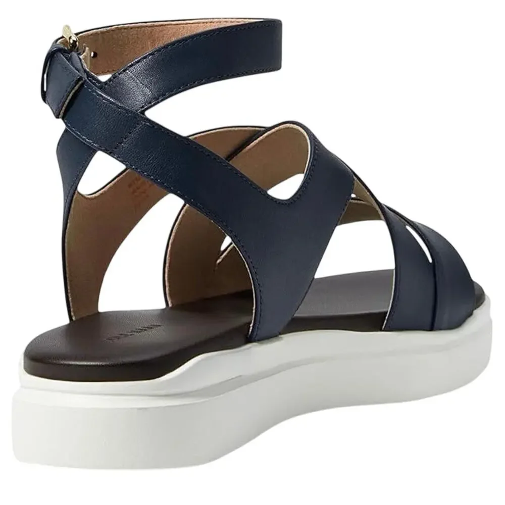 Cole Haan GrandPro Rally Castine Platform Sandal Blue Soze 6.5B‎ Strappy Leather